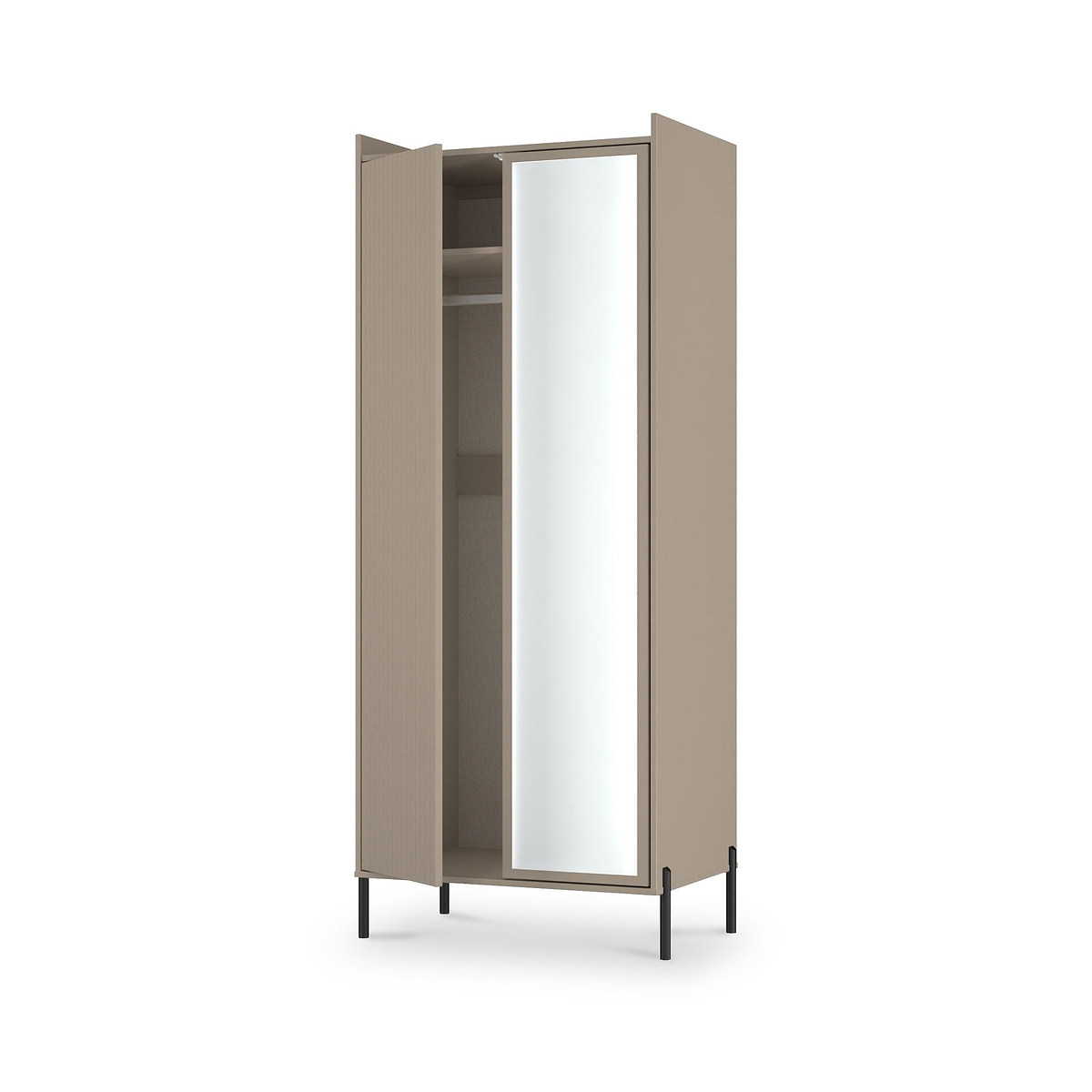 Kenton Double Mirrored Wardrobe Mushroom Matt from Roseland Furniture