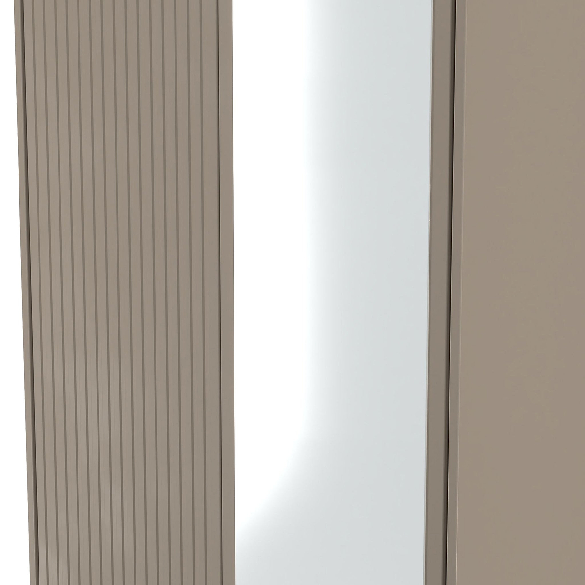 Kenton Double Mirrored Wardrobe Mushroom Matt from Roseland Furniture