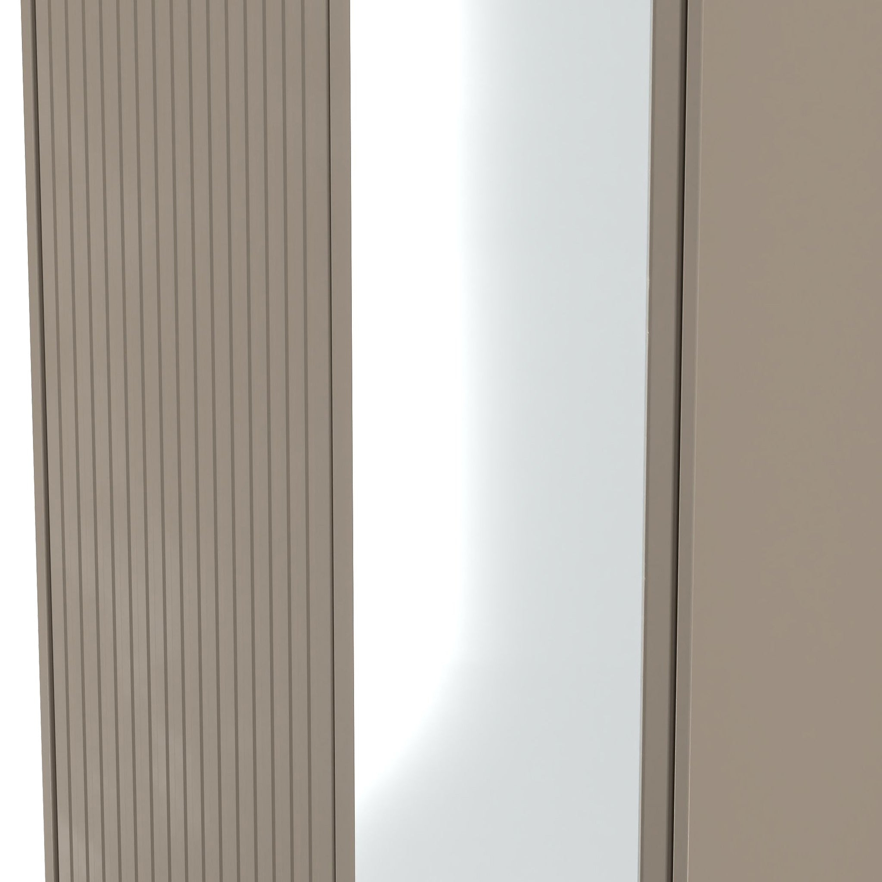 Kenton Double Mirrored Wardrobe Mushroom Matt from Roseland Furniture