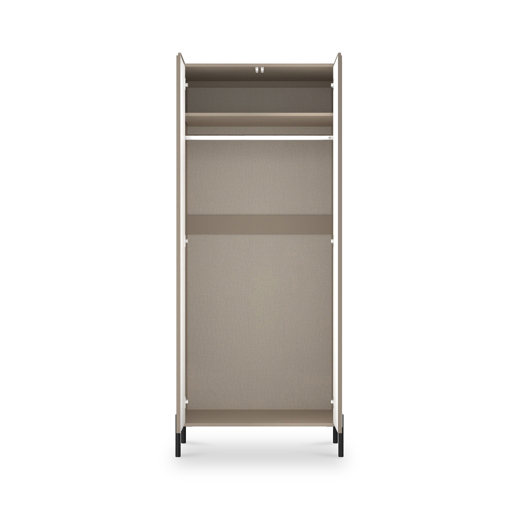 Kenton Double Mirrored Wardrobe Mushroom Matt from Roseland Furniture