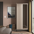 Kenton Double Mirrored Wardrobe Mushroom Matt from Roseland Furniture