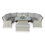 Maze Oxford Royal U-Shaped Outdoor Sofa Set with Fire Pit from Roseland Furniture