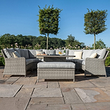 Maze Oxford Royal U-Shaped Outdoor Sofa Set with Fire Pit from Roseland Furniture