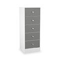 Bennet-5-Drawer-Tallboy-Chest-Grey-&-White from Roseland Furniture