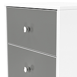 Bennet-5-Drawer-Tallboy-Chest-Grey-&-White from Roseland Furniture