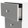 Bennet-5-Drawer-Tallboy-Chest-Grey-&-White from Roseland Furniture