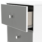 Bennet-5-Drawer-Tallboy-Chest-Grey-&-White from Roseland Furniture