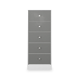 Bennet-5-Drawer-Tallboy-Chest-Grey-&-White Front1 from Roseland Furniture