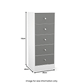 Bennet-5-Drawer-Tallboy-Chest-Grey-&-White from Roseland Furniture