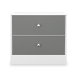 Bennet-2-Drawer-Midi-Chest-Grey-&-White Front1 from Roseland Furniture