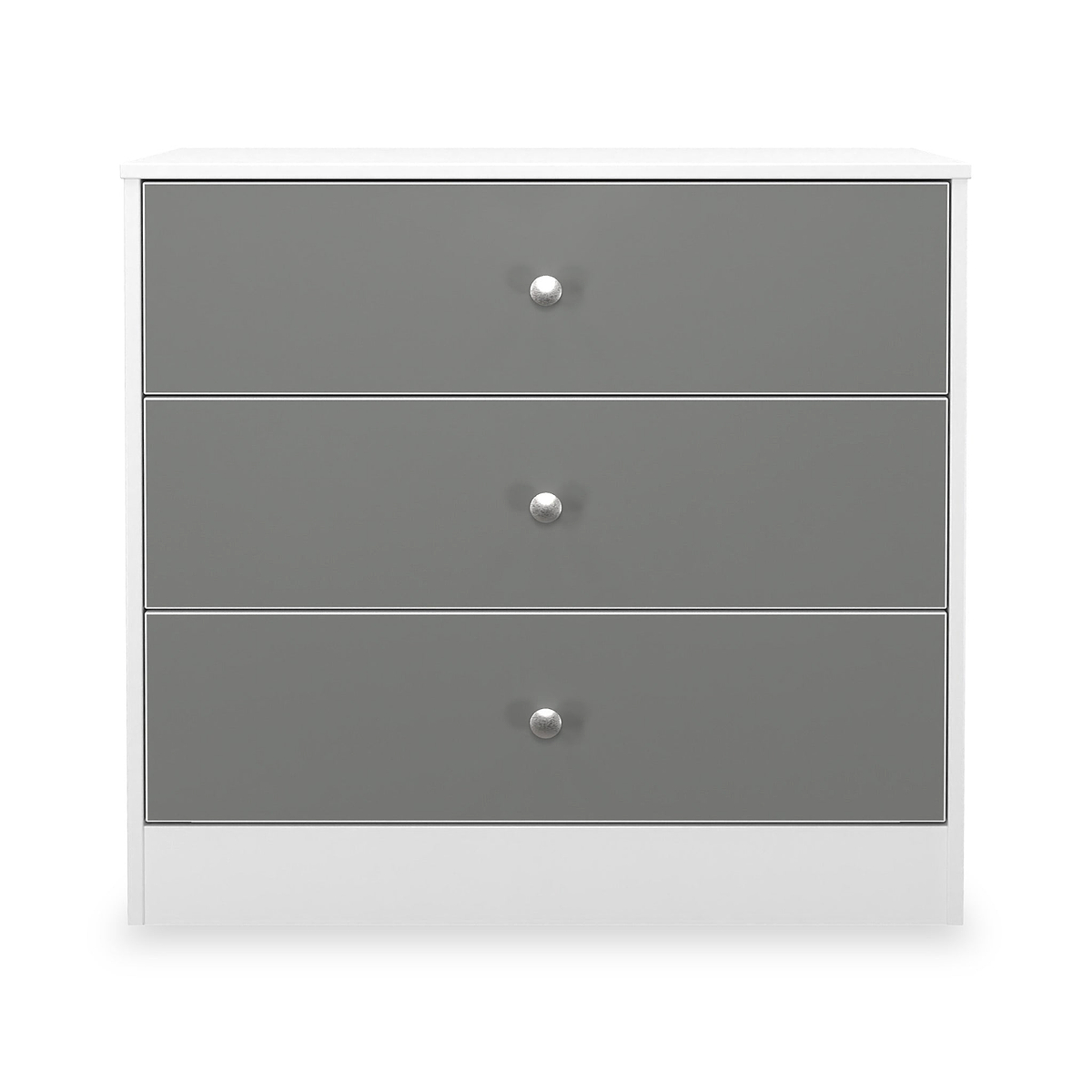 Bennet-3-Drawer-Chest-Grey-&-White Front1 from Roseland Furniture