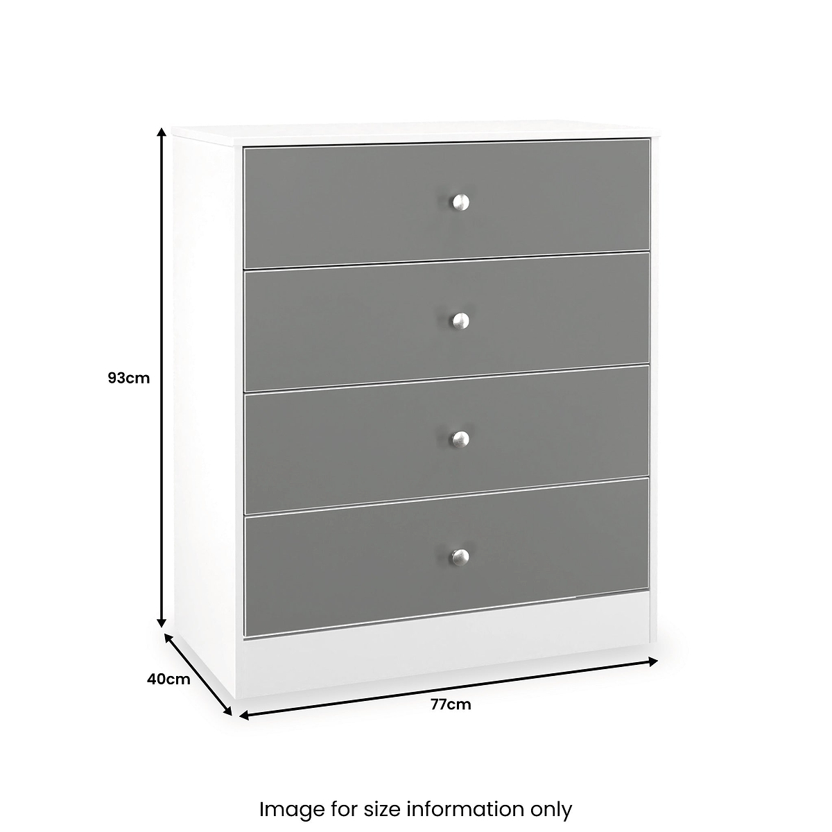 Bennet-4-Drawer-Chest-Grey-&-White from Roseland Furniture