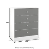 Bennet-4-Drawer-Chest-Grey-&-White from Roseland Furniture