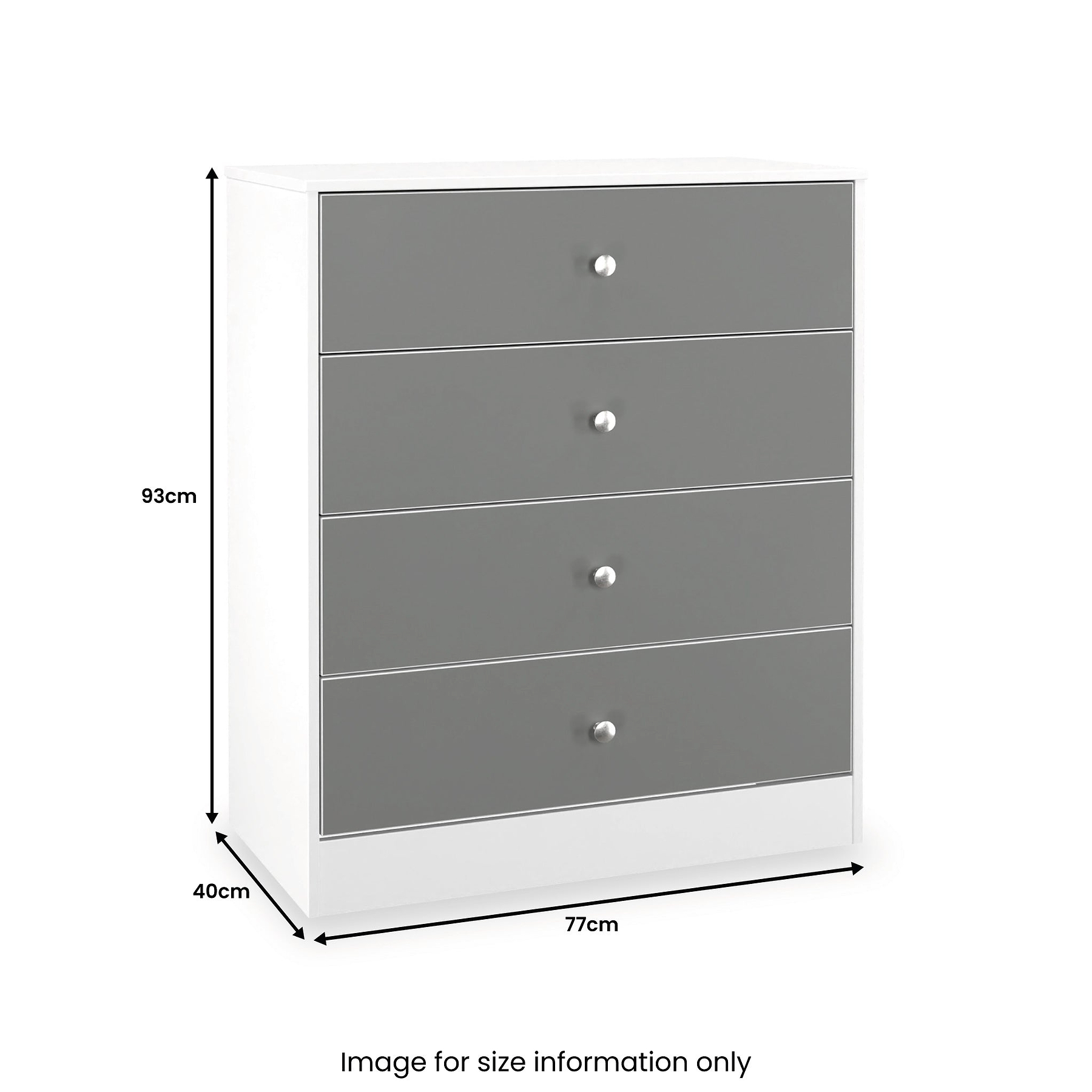 Bennet-4-Drawer-Chest-Grey-&-White from Roseland Furniture