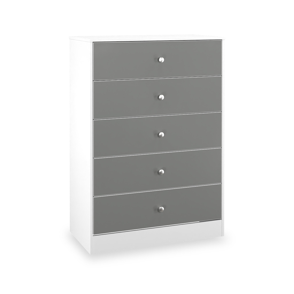 Bennet-5-Drawer-Chest-Grey-&-White from Roseland Furniture