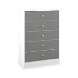 Bennet-5-Drawer-Chest-Grey-&-White from Roseland Furniture