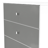 Bennet-5-Drawer-Chest-Grey-&-White from Roseland Furniture