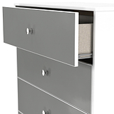 Bennet-5-Drawer-Chest-Grey-&-White from Roseland Furniture
