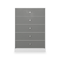 Bennet-5-Drawer-Chest-Grey-&-White Front1 from Roseland Furniture
