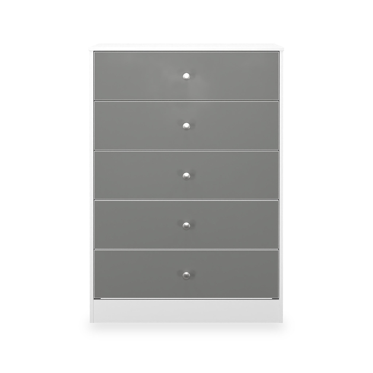 Bennet-5-Drawer-Chest-Grey-&-White Front1 from Roseland Furniture