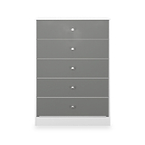 Bennet-5-Drawer-Chest-Grey-&-White Front1 from Roseland Furniture