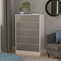 Bennet-5-Drawer-Chest-Grey-&-White from Roseland Furniture