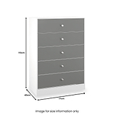 Bennet-5-Drawer-Chest-Grey-&-White from Roseland Furniture