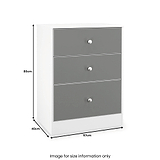 Bennet-3-Drawer-Midi-Deep-Chest-Grey-&-White from Roseland Furniture