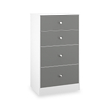 Bennet-4-Drawer-Midi-Deep-Chest-Grey-&-White from Roseland Furniture