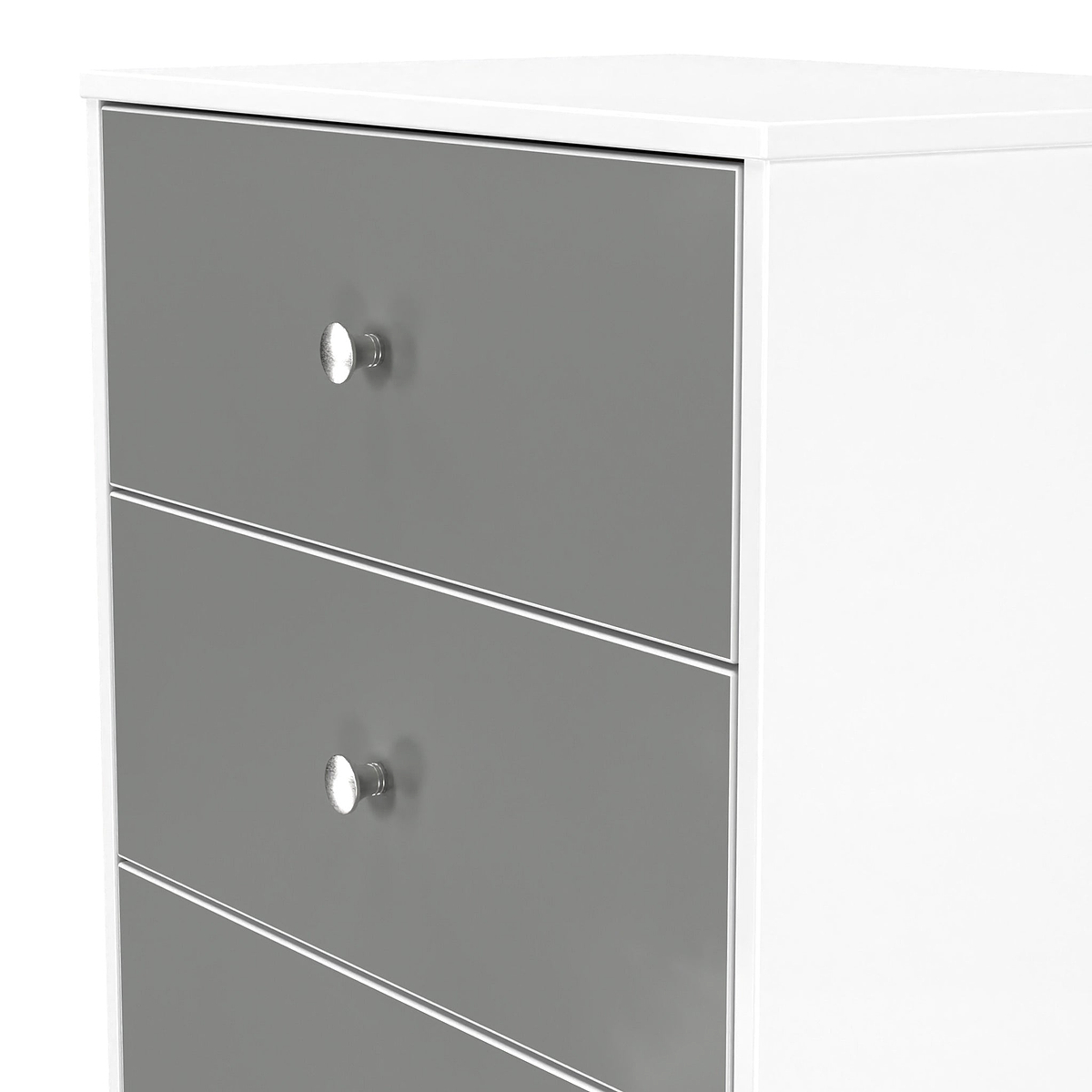 Bennet-4-Drawer-Midi-Deep-Chest-Grey-&-White from Roseland Furniture