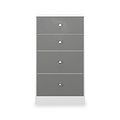Bennet-4-Drawer-Midi-Deep-Chest-Grey-&-White Front1 from Roseland Furniture