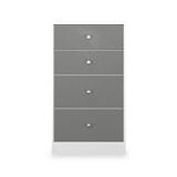 Bennet-4-Drawer-Midi-Deep-Chest-Grey-&-White Front1 from Roseland Furniture