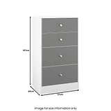 Bennet-4-Drawer-Midi-Deep-Chest-Grey-&-White from Roseland Furniture