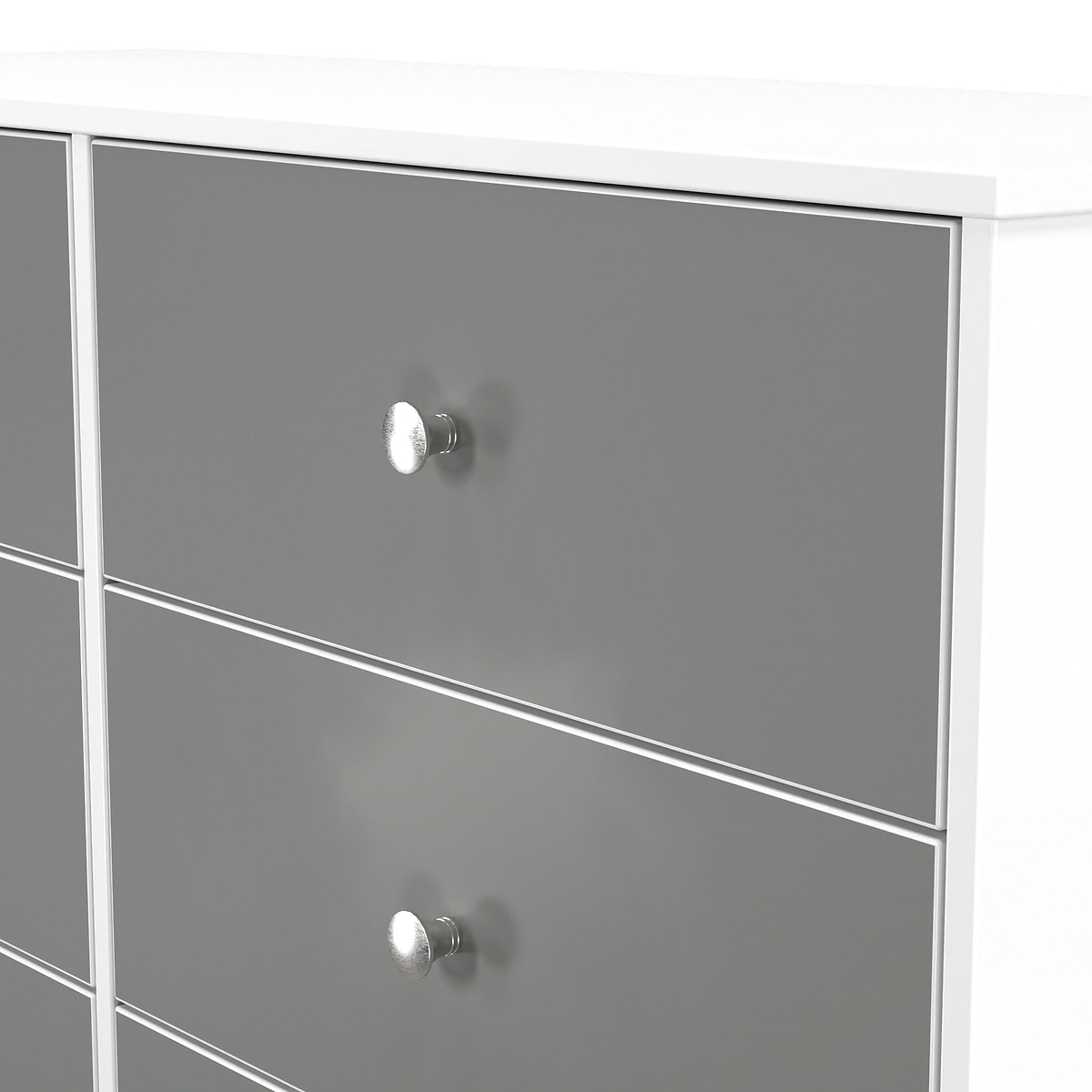 Bennet-6-Drawer-Midi-Chest-Grey-&-White from Roseland Furniture