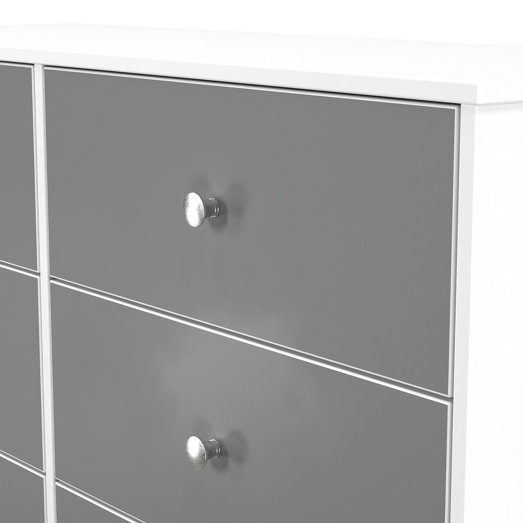 Bennet-6-Drawer-Midi-Chest-Grey-&-White from Roseland Furniture