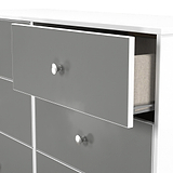 Bennet-6-Drawer-Midi-Chest-Grey-&-White from Roseland Furniture
