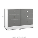 Bennet-6-Drawer-Midi-Chest-Grey-&-White from Roseland Furniture