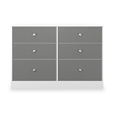 Bennet-6-Drawer-Midi-Deep-Chest-Grey-&-White Front1 from Roseland Furniture