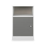 Bennet-1-Door-Bedside-Table-Grey-&-White Front1 from Roseland Furniture