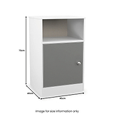 Bennet-1-Door-Bedside-Table-Grey-&-White from Roseland Furniture