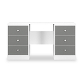 Bennet-6-Drawer-Kneehole-Grey-&-White Front1 from Roseland Furniture