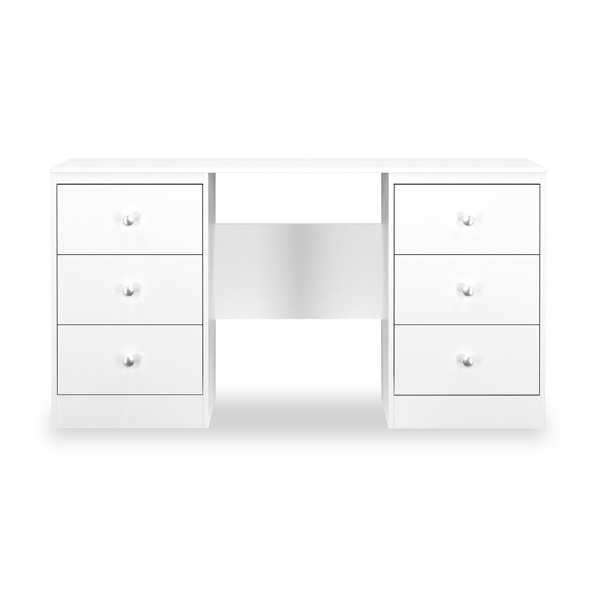 Bennet-6-Drawer-Kneehole-White from Roseland Furniture