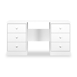 Bennet-6-Drawer-Kneehole-White from Roseland Furniture