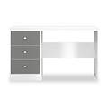 Bennet-3-Drawer-Wide-Desk-Grey-&-White Front1 from Roseland Furniture