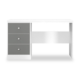 Bennet-3-Drawer-Wide-Desk-Grey-&-White Front1 from Roseland Furniture