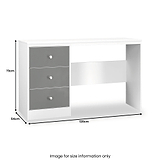 Bennet-3-Drawer-Wide-Desk-Grey-&-White from Roseland Furniture
