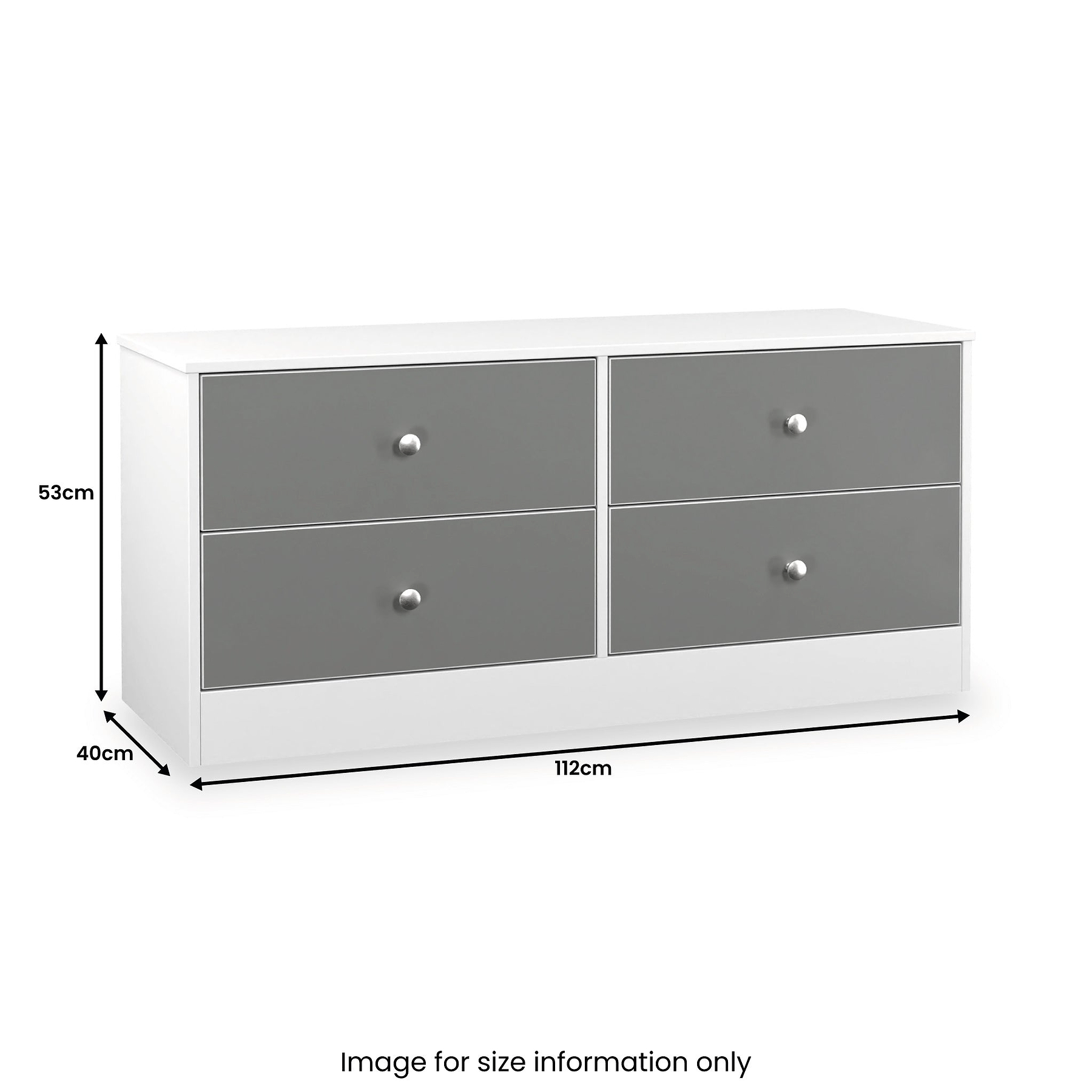 Bennet-4-Drawer-Bed-Box-Grey-&-White from Roseland Furniture