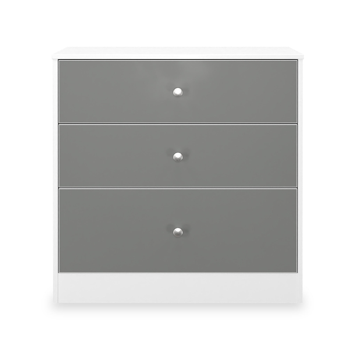 Bennet-3-Drawer-Deep-Chest-Grey-&-White Front1 from Roseland Furniture