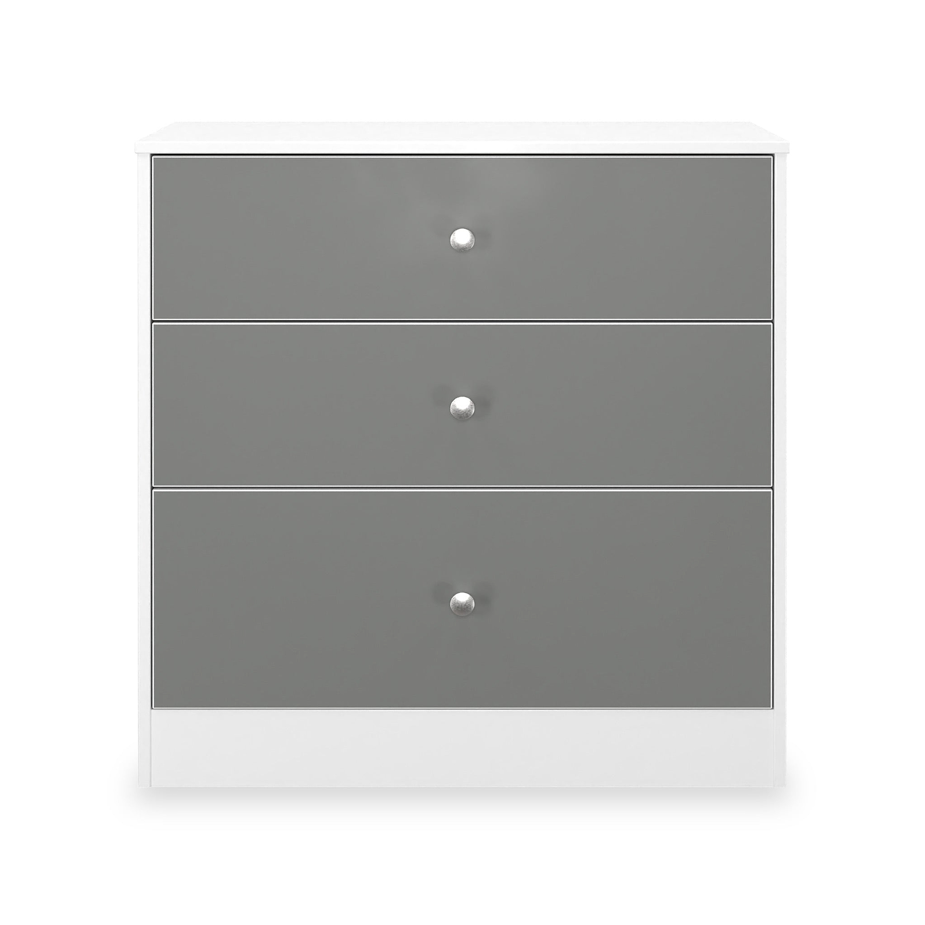 Bennet-3-Drawer-Deep-Chest-Grey-&-White Front1 from Roseland Furniture