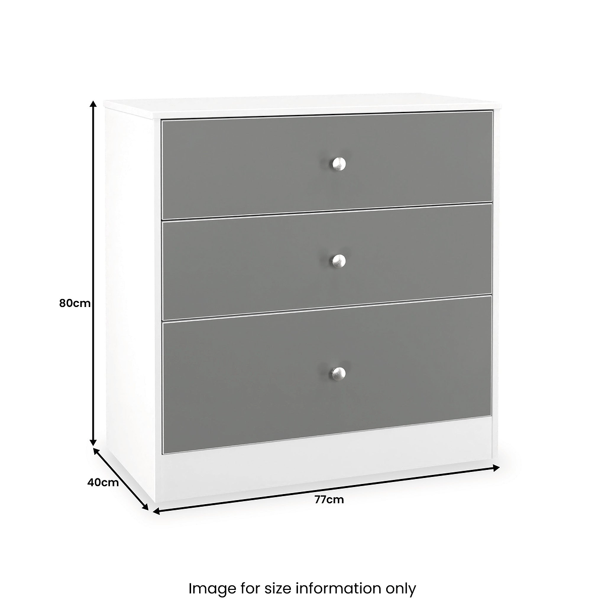 Bennet-3-Drawer-Deep-Chest-Grey-&-White from Roseland Furniture